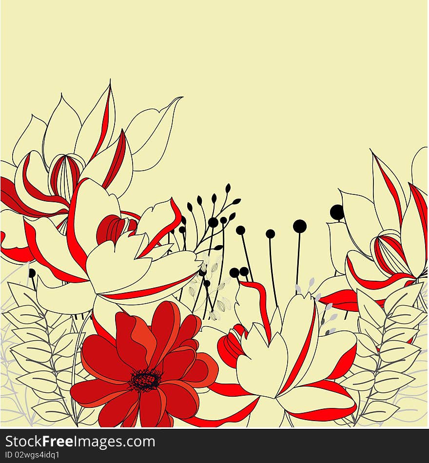 Floral background. Universal template for greeting card, web page, background