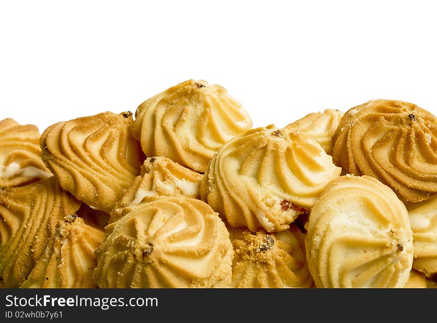 Sweet cookies isolated over white background