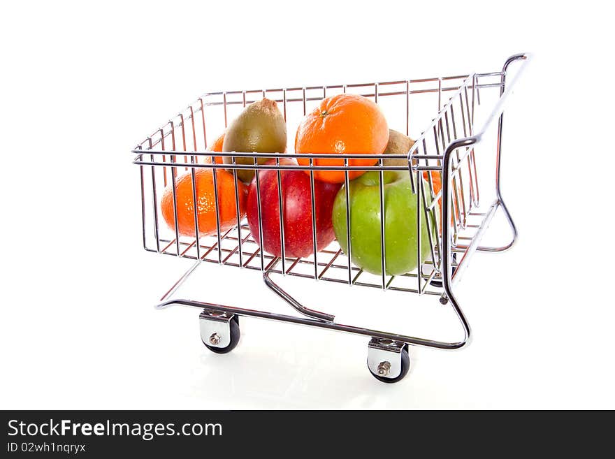 Colorful fruits in a Cart