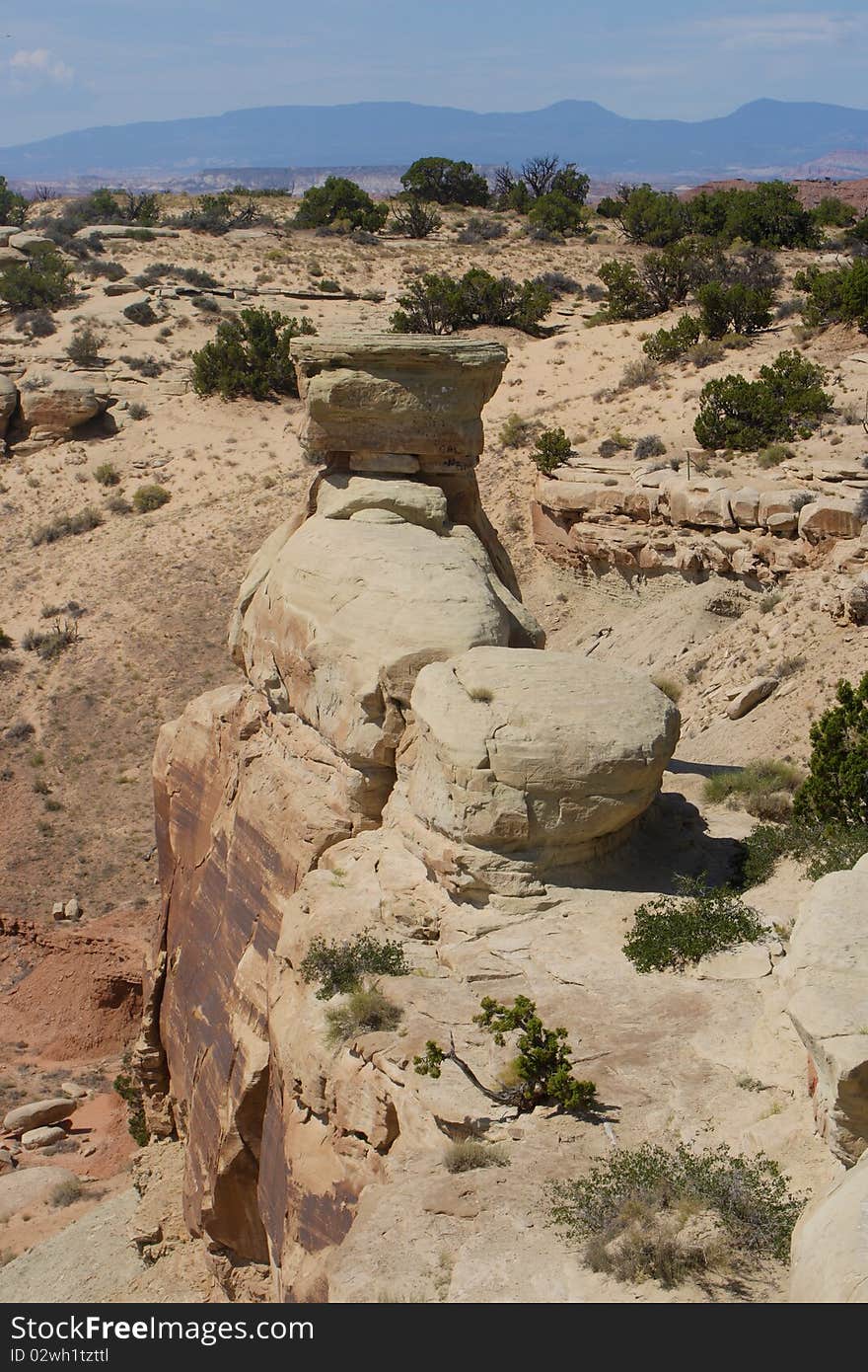 A towering rock at the Grand Canyon.