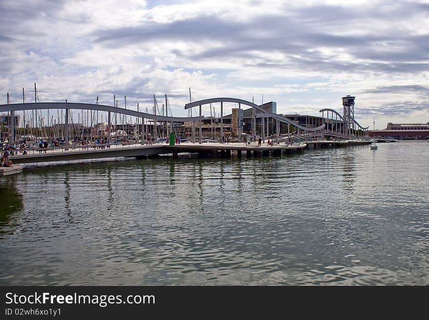 Rambla de Mar in Barcelona, Spain