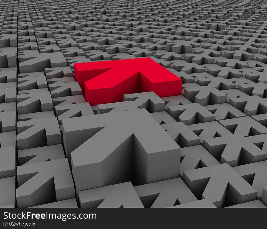 Abstract arrow background. 3d render