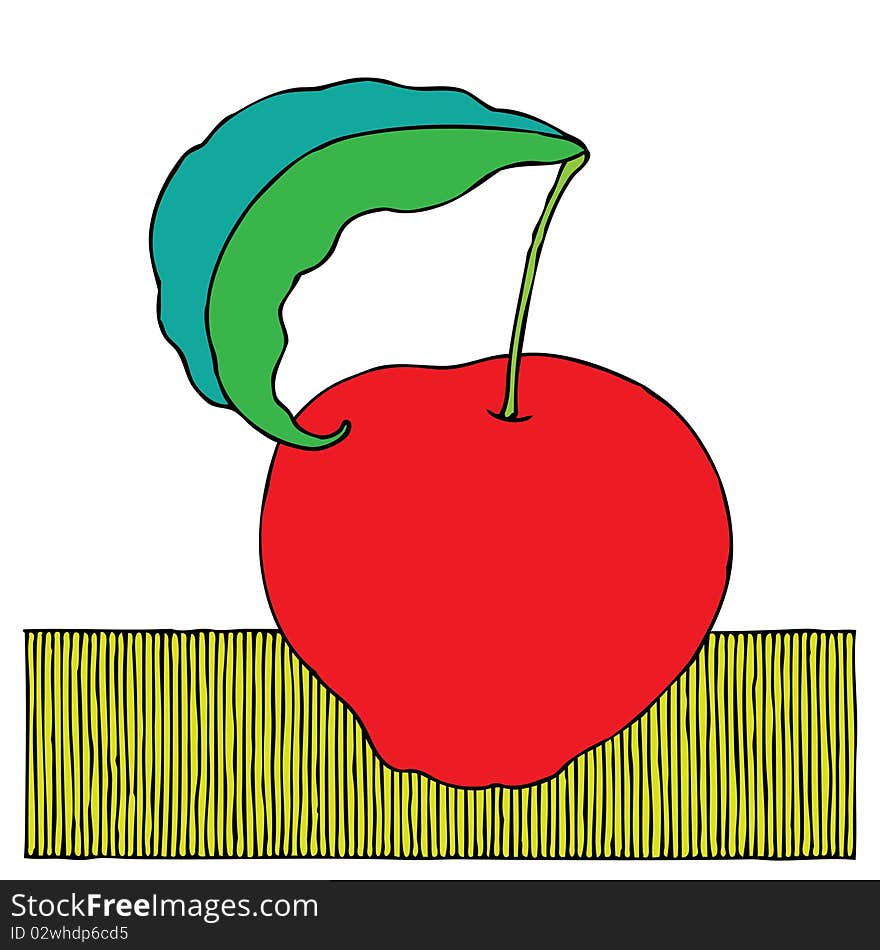 Apple red woodcut