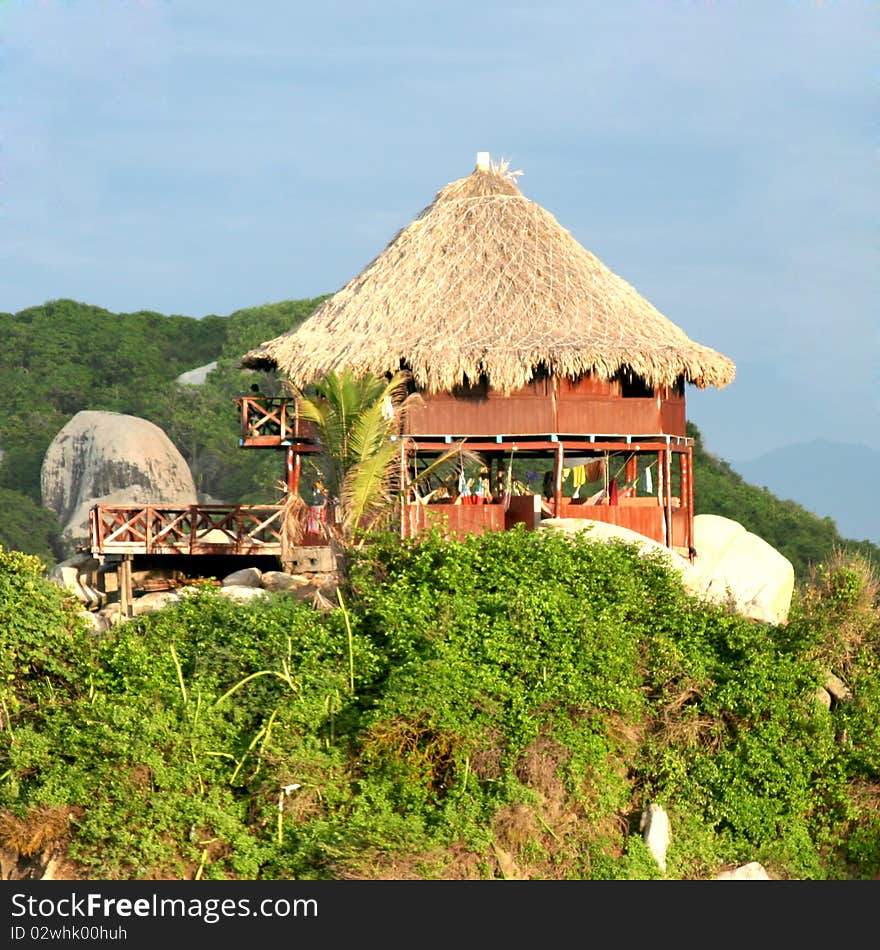 Beach bungalow in Tayrona National Park, Colombia, S.A. Beach bungalow in Tayrona National Park, Colombia, S.A.