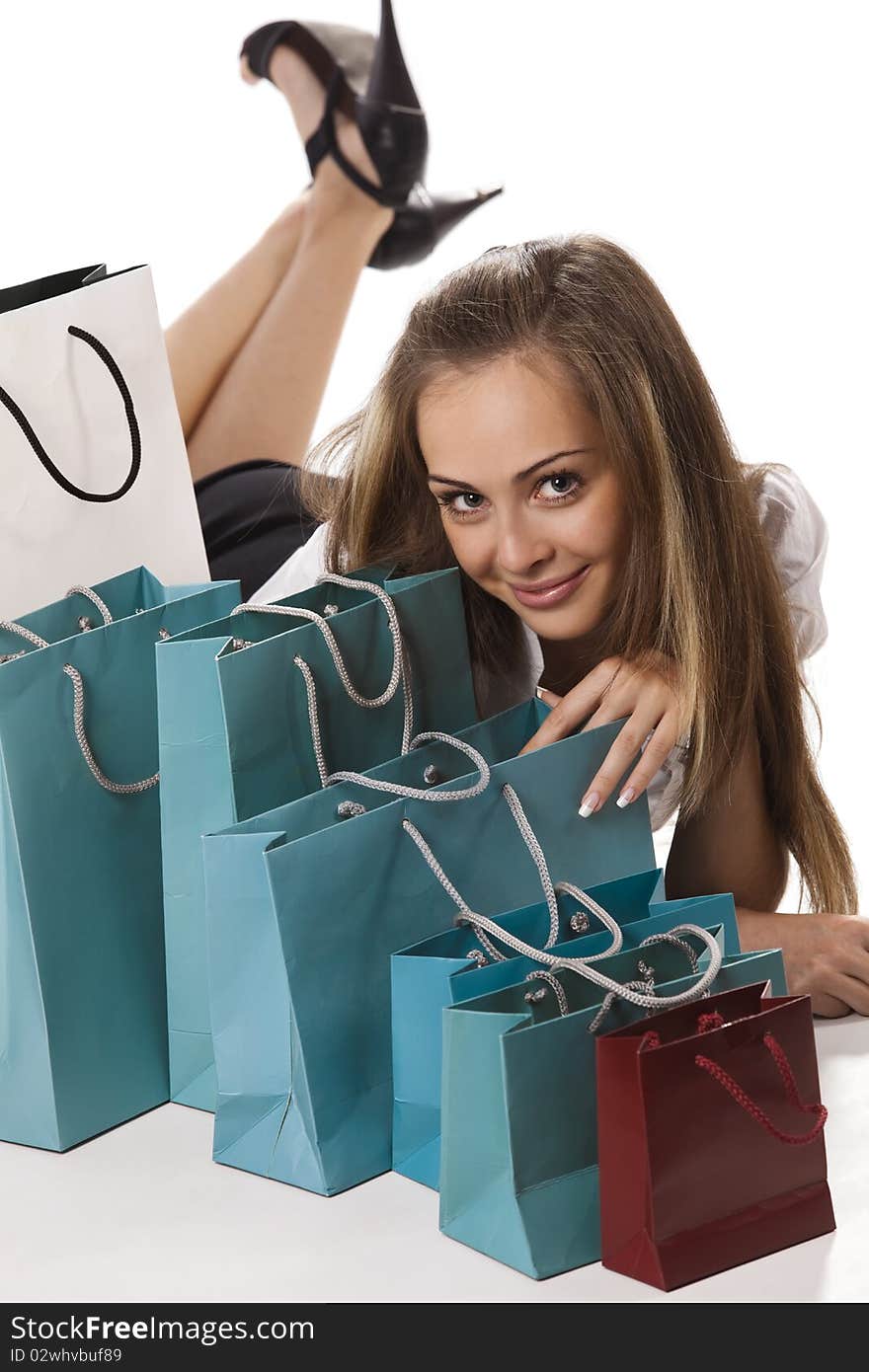 Woman admiring her shopping