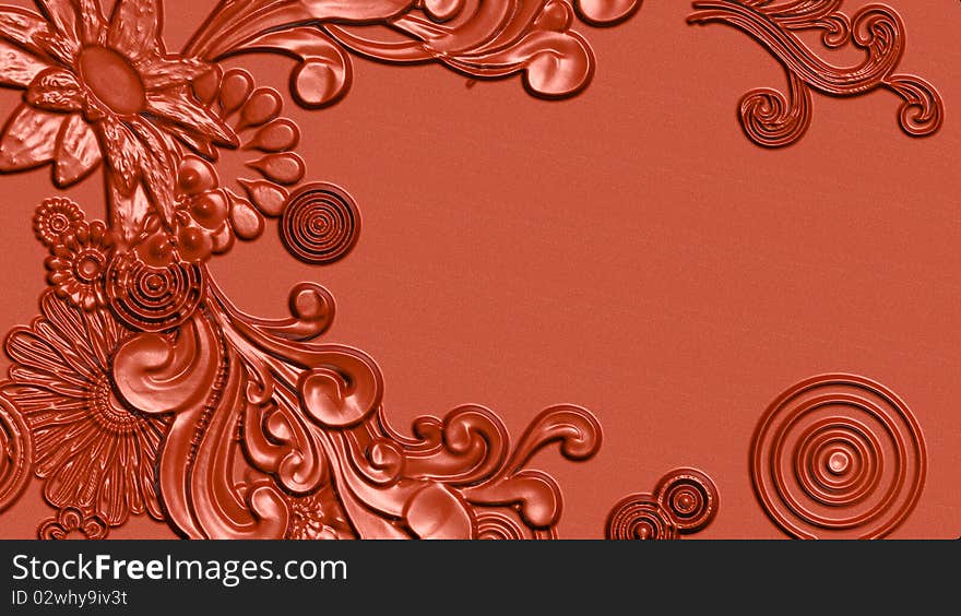 3D Vector floral sculpture style background template. 3D Vector floral sculpture style background template