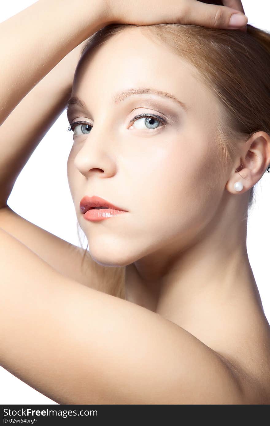 Woman On White Background