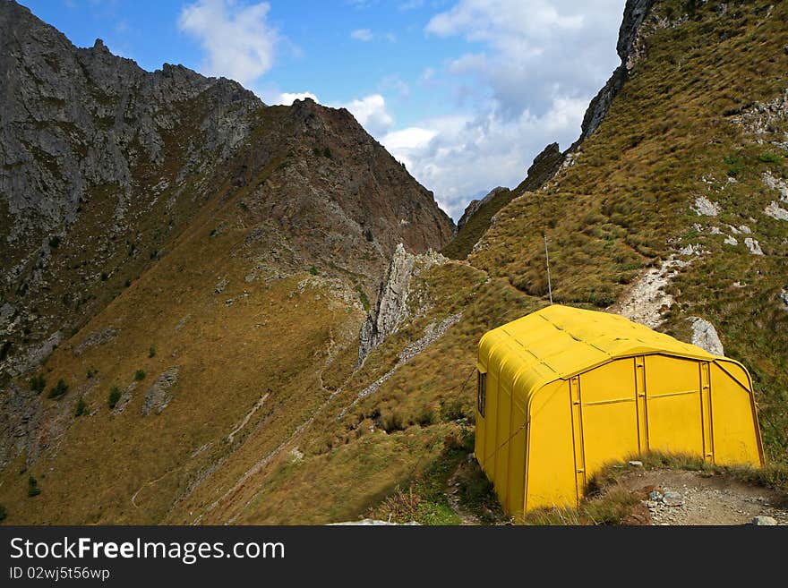 Bivouac Festa at 2320 meters on the sea-level, near Galinera Pass, Brixia province, Lombardy region, Italy