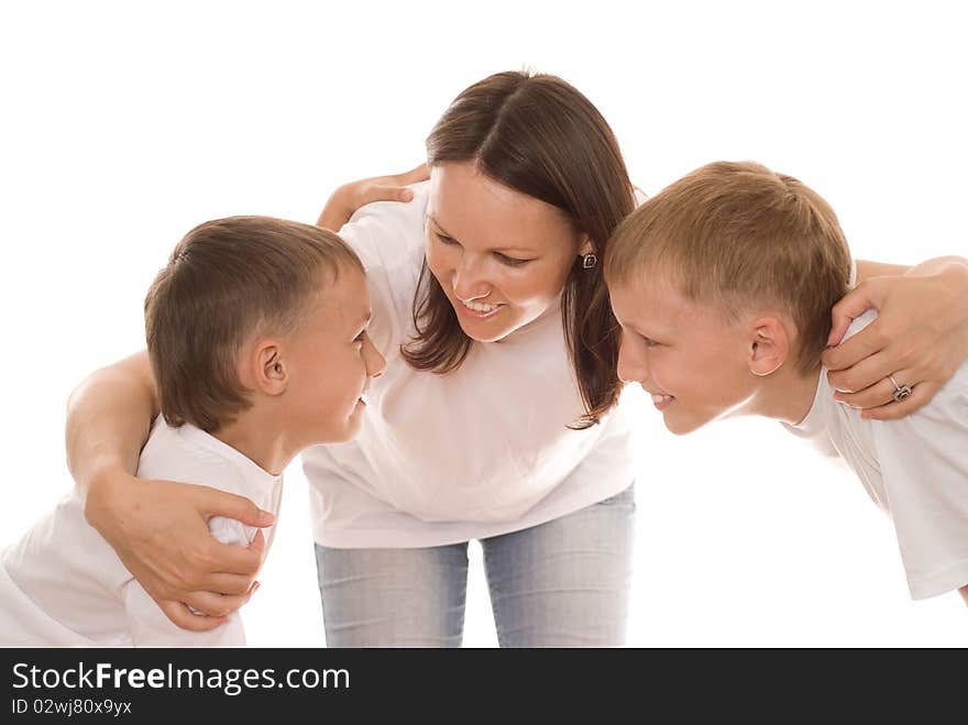 Young mother with  children