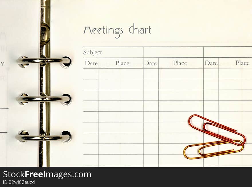 Note page for meeting chart form.