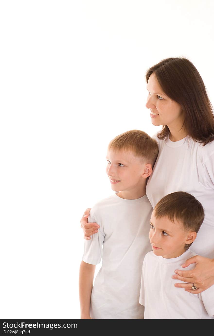 Young mother with her two children