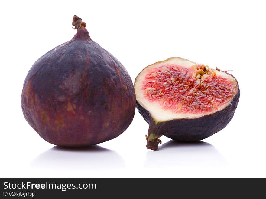 Fresh figs isolated on white background