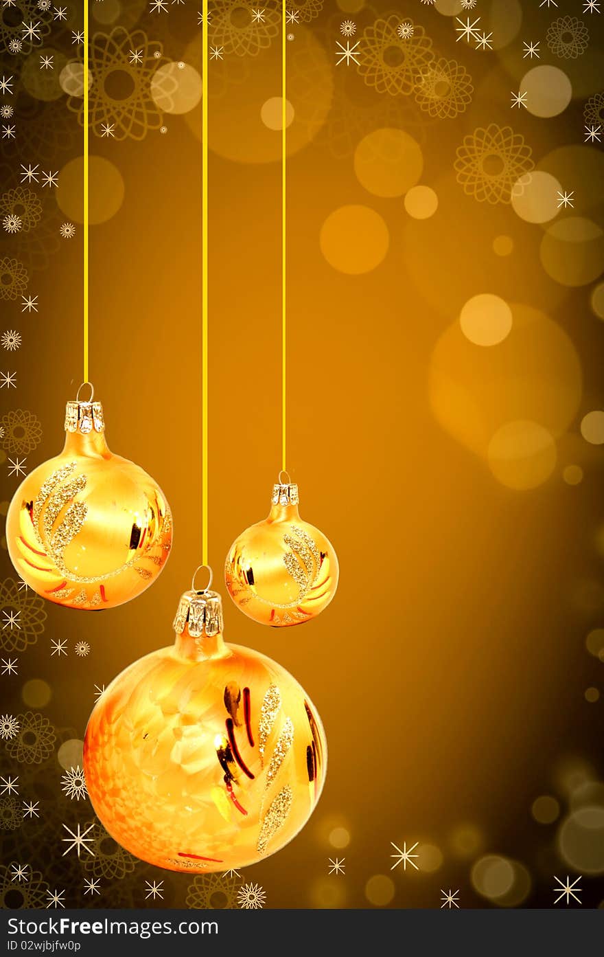 Golden christmas balls with nice background. Golden christmas balls with nice background