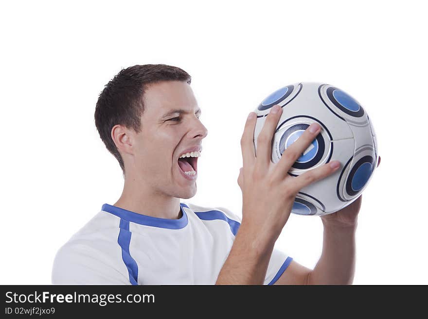 Young soccer player in action