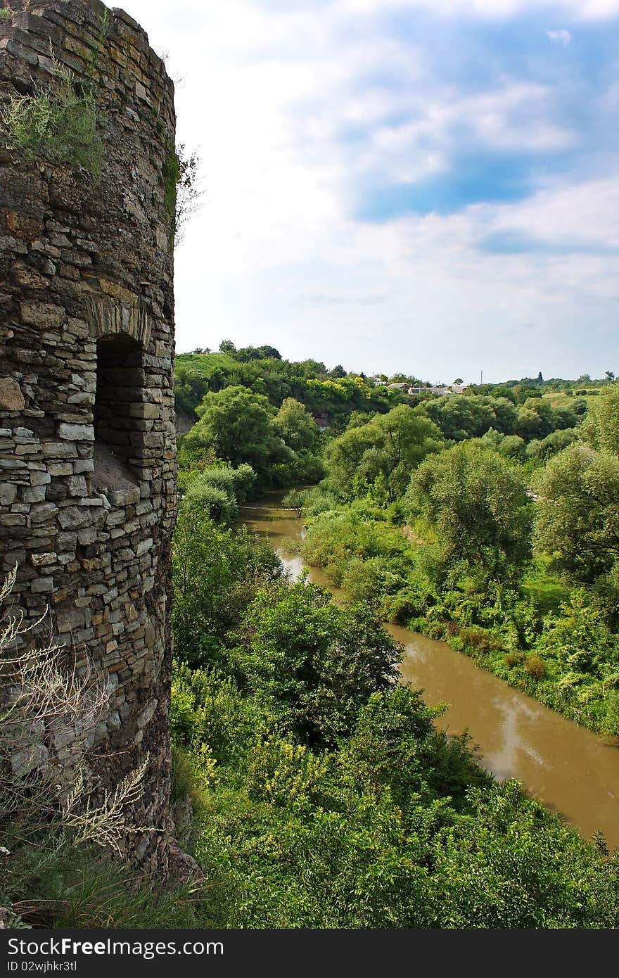 Ancient tower near river