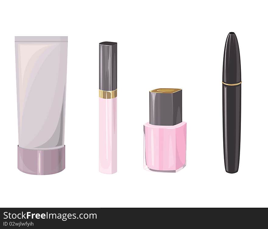 Cosmetic containers over white( illustration)