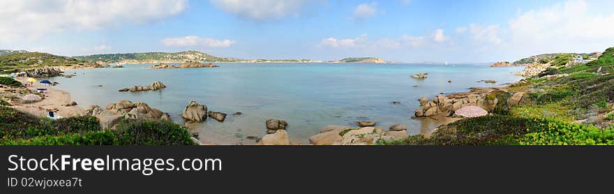 Overview of Trinity Bay sullIsola Maddalena in Sardinia