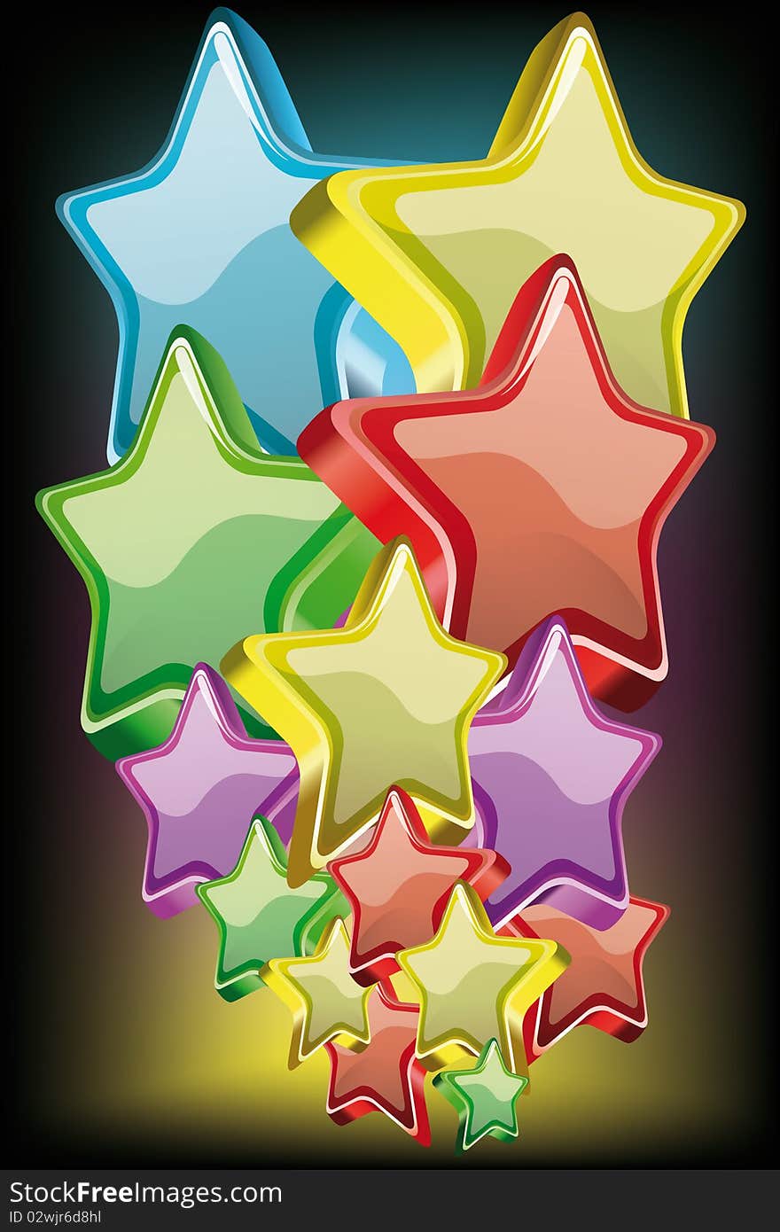 Set of colored glossy stars for you design. Set of colored glossy stars for you design