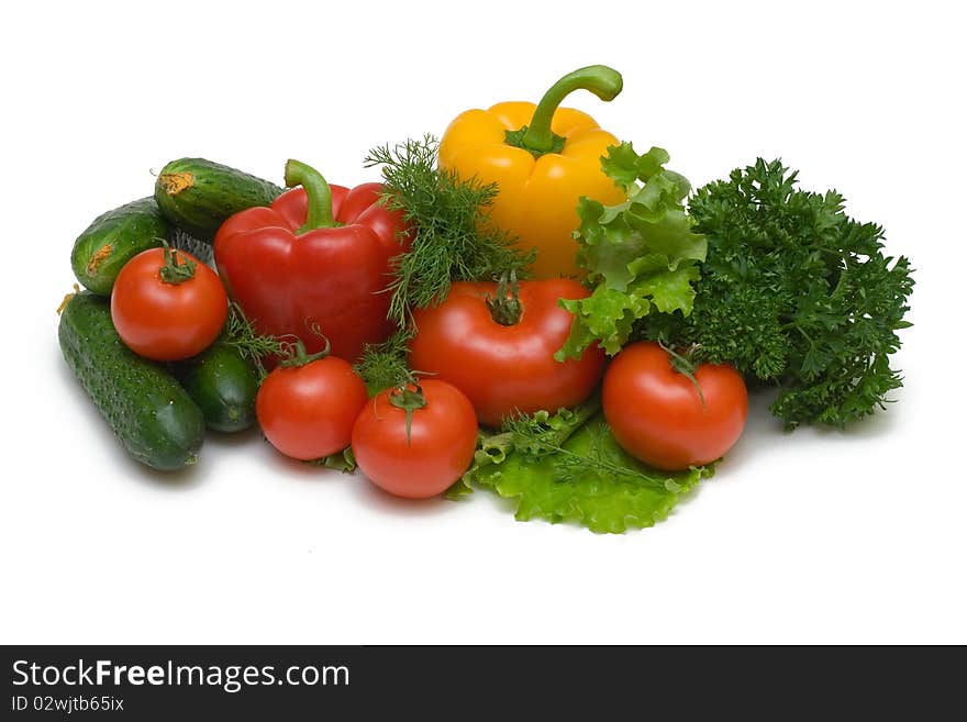 Vegetables  on white background