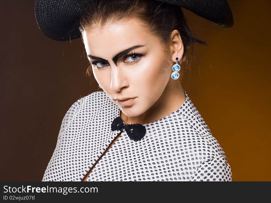 Fashionable woman in a hat