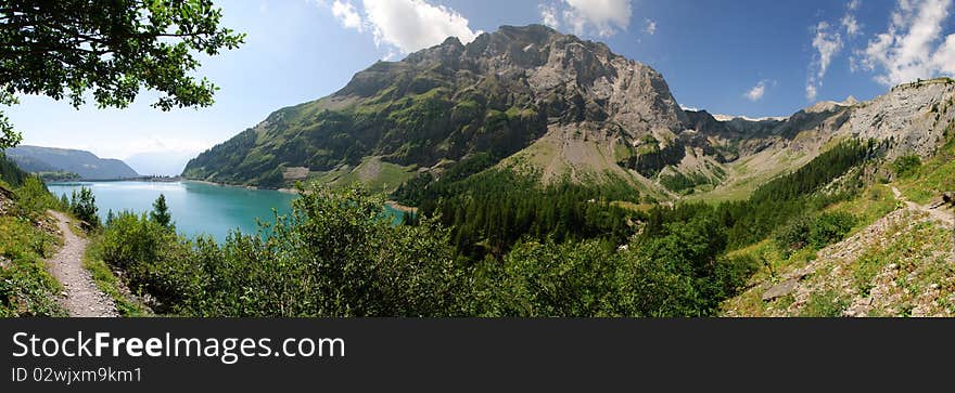 Overview of the Lake from the mountains. Overview of the Lake from the mountains