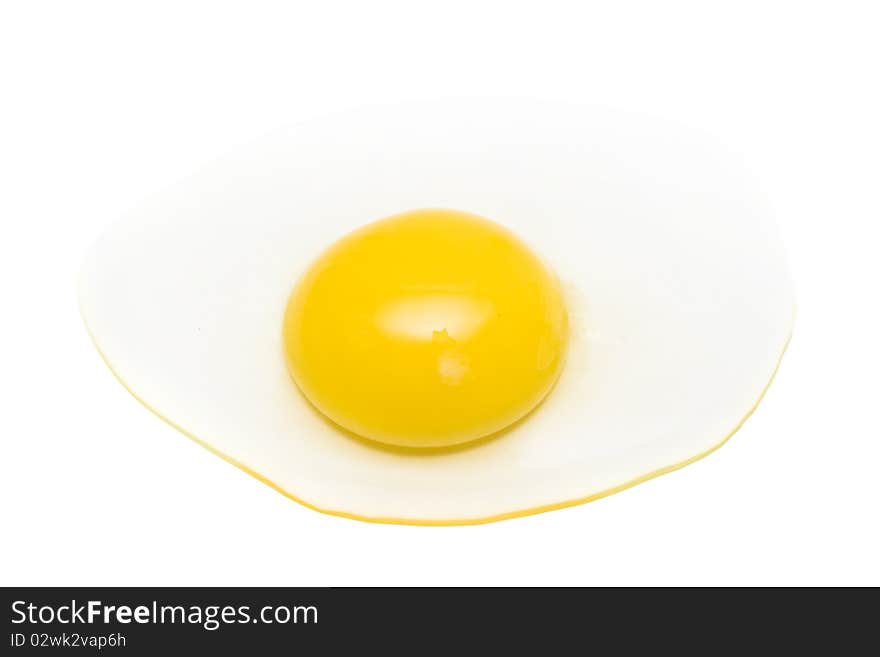 Fried eggs on white background