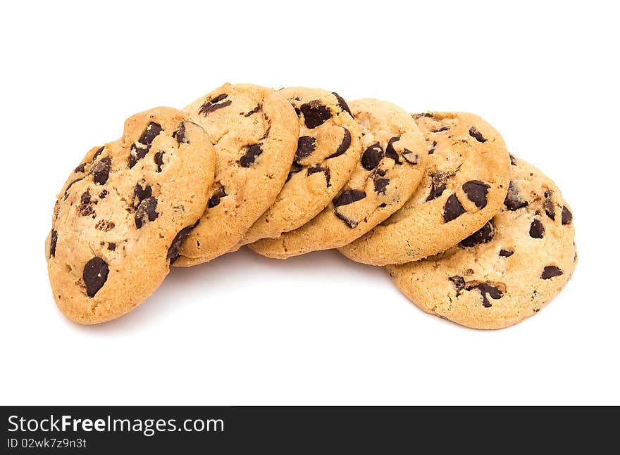 The image of round cookies isolated on white