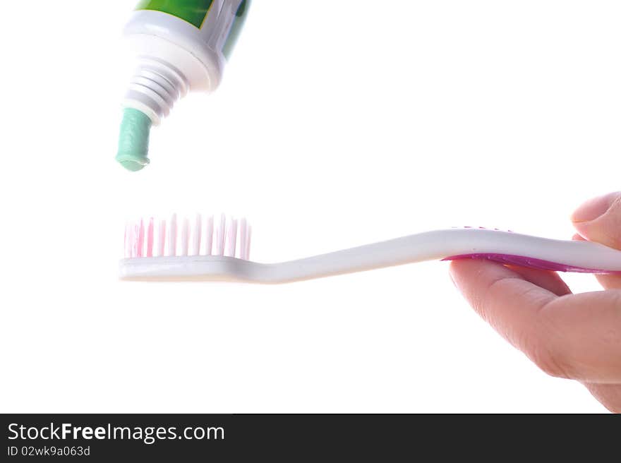 Color toothbrush isolated on white background