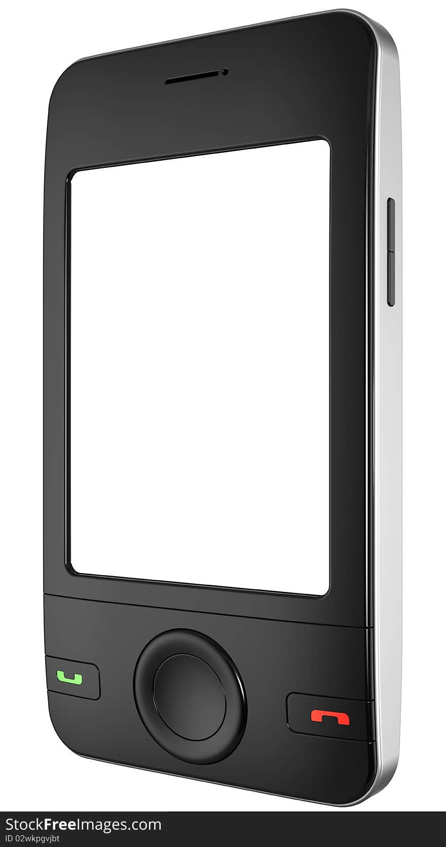 Modern black smart phone with white blank screen. This is a detailed 3D render. Isolated on white. Modern black smart phone with white blank screen. This is a detailed 3D render. Isolated on white