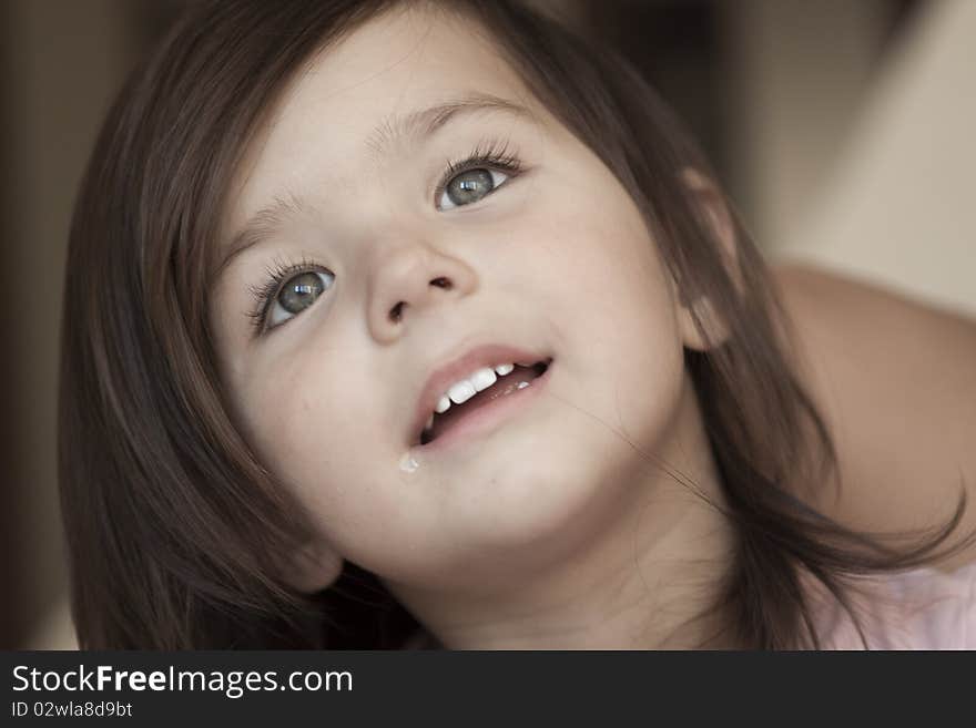 Portrait of a beautiful girl of three years. Portrait of a beautiful girl of three years