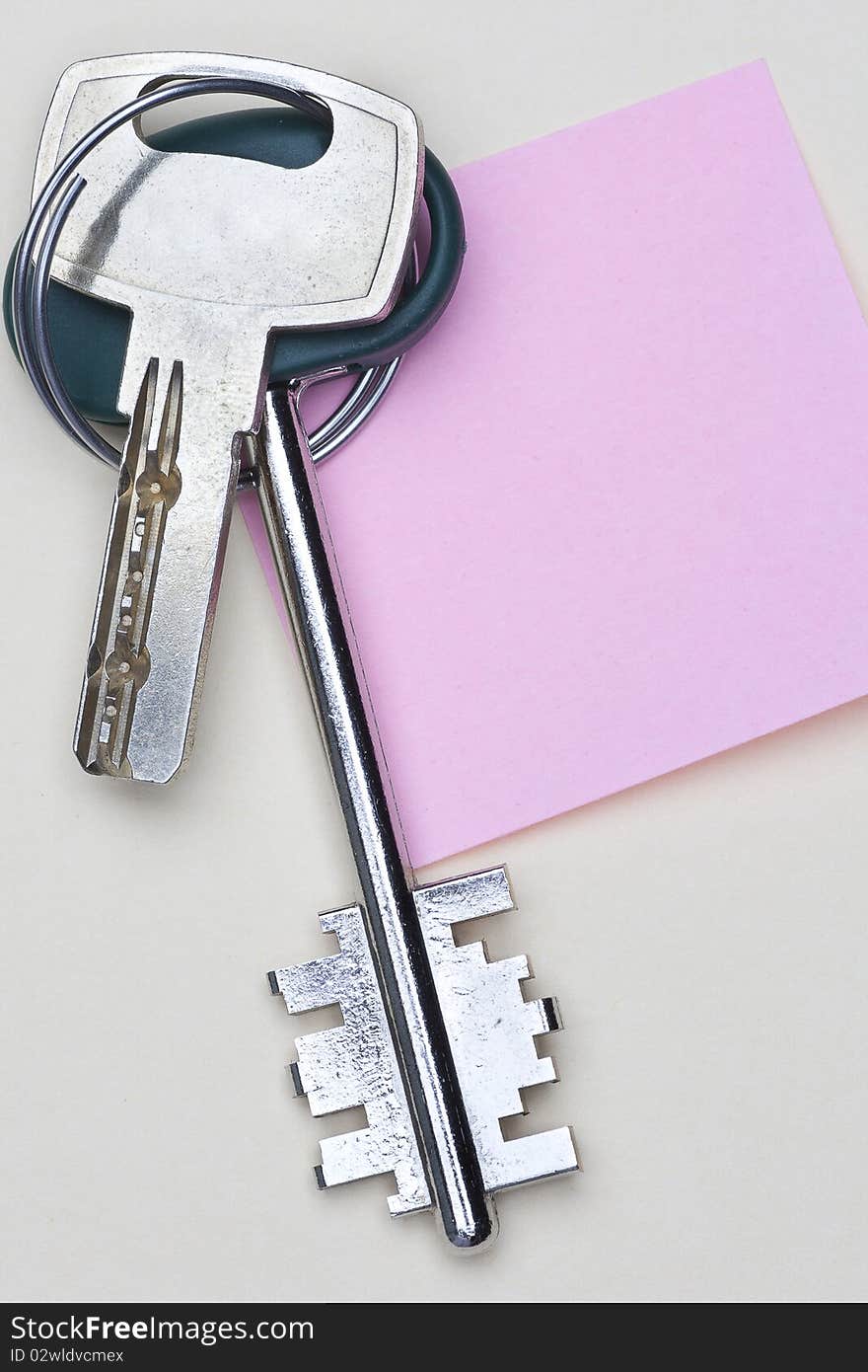 Two keys with a label for your text