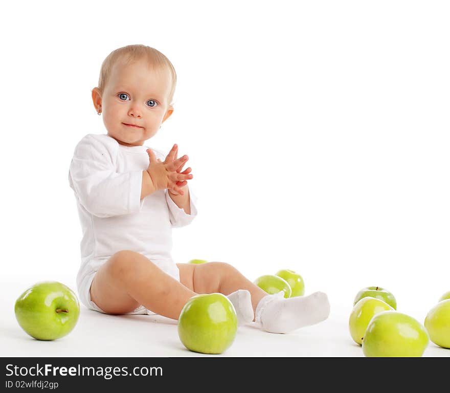 Baby with apple