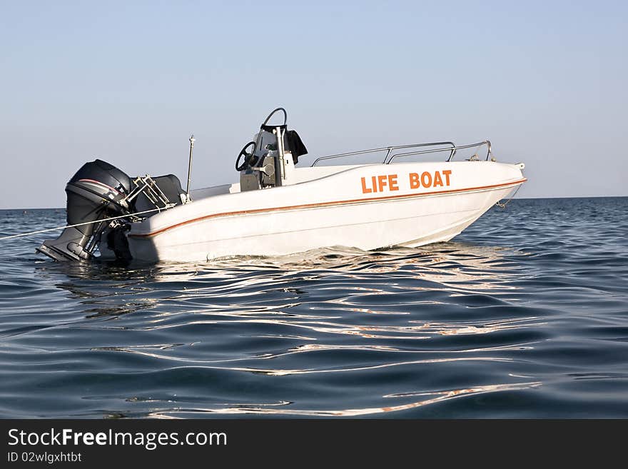 Life boat ready for action. Life boat ready for action