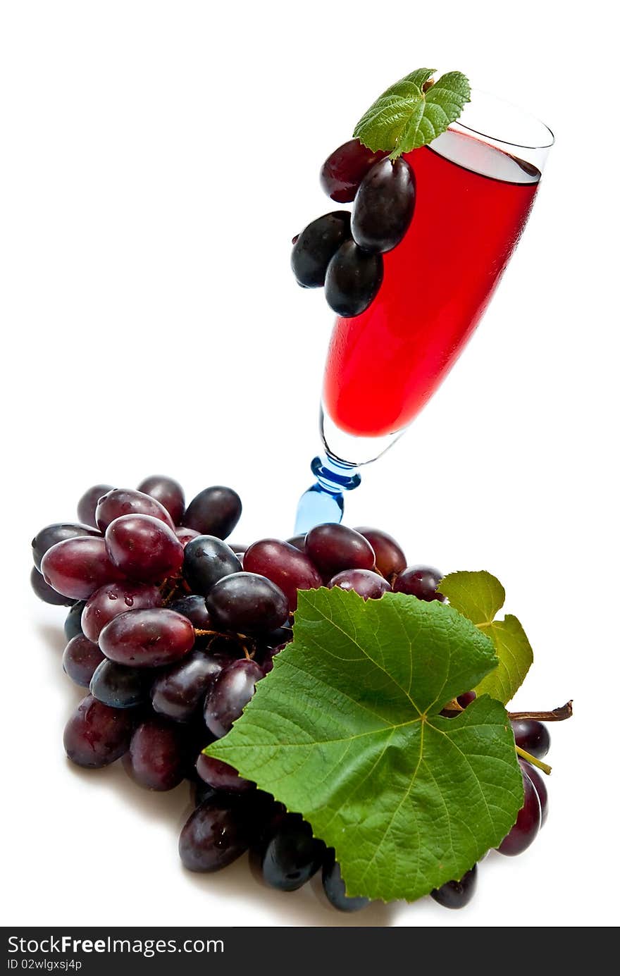 Red Wine And Grapes