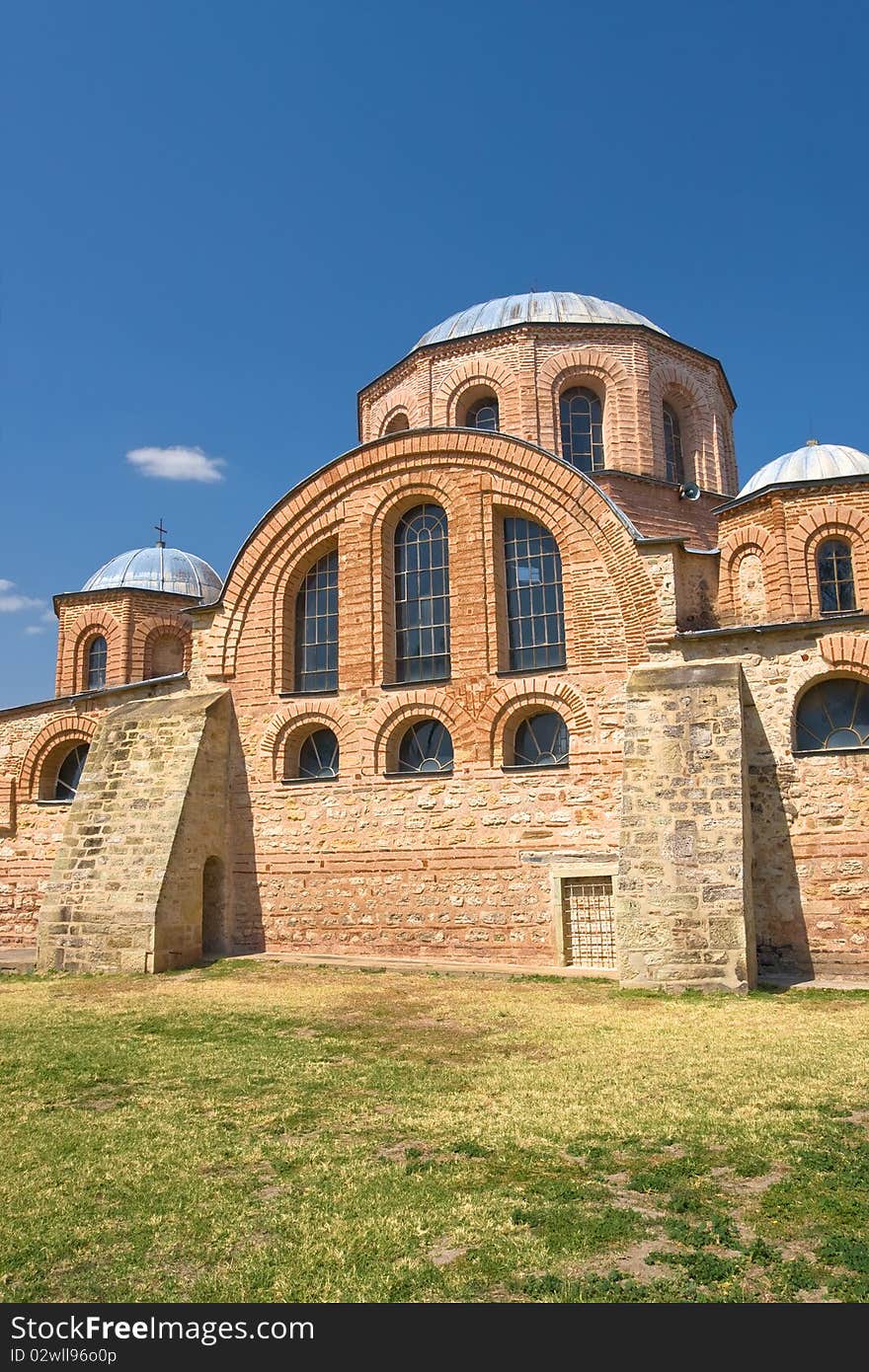 Byzantine church of Panagia Kosmosoteira ( 1152 a.d. ) , at Feres - Evros - Greece. Replica of the famous Hagia Sofia of Konstantinople (Istanbul)