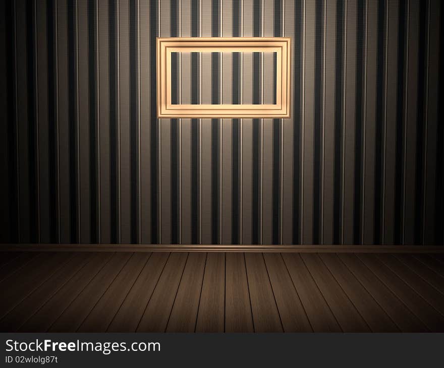 Room with frame. 3d rendered image