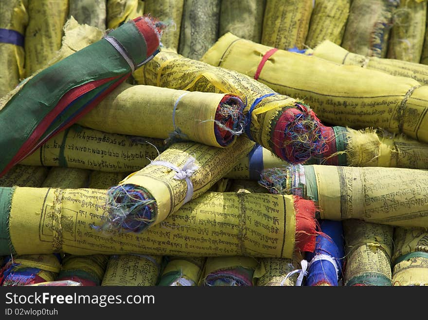 Rolled Prayer Flags At Swayambhunath, Kathmandu