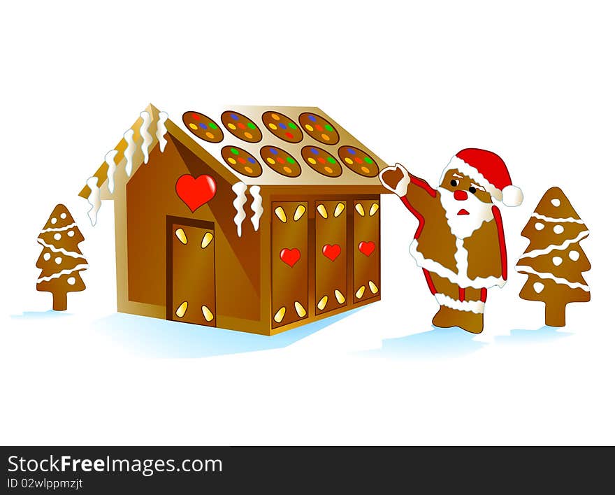 Santa Claus with House