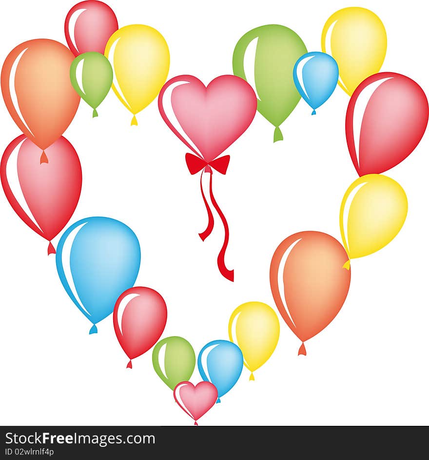 Heart from balloons