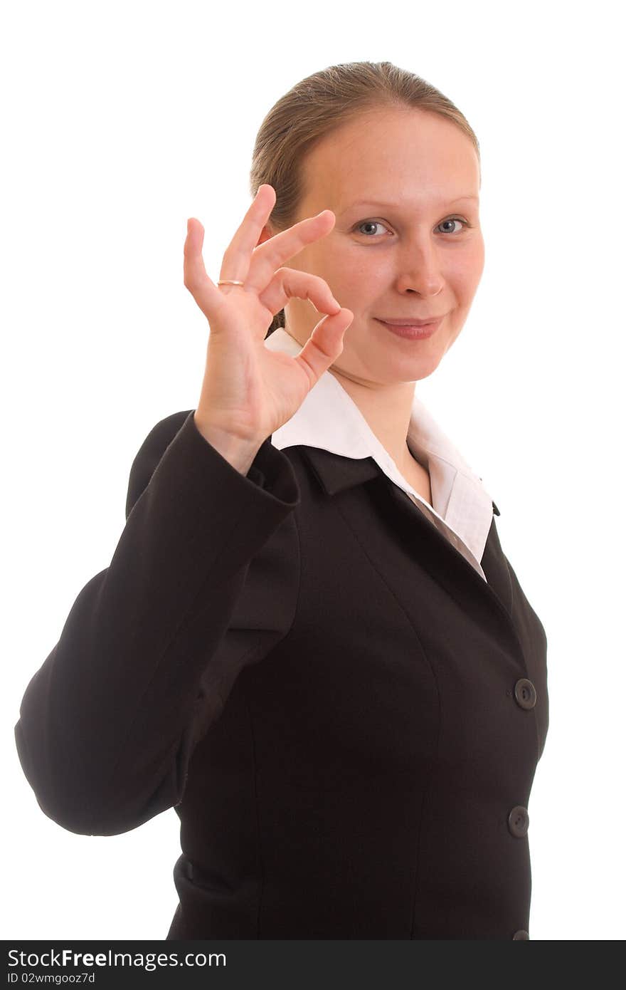 Confident business woman on white background. Confident business woman on white background.