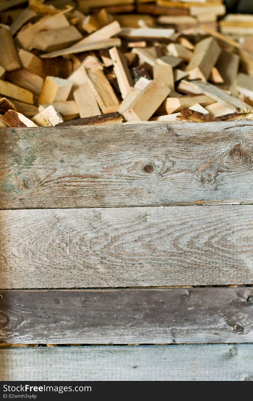 Heap of wood to heat in the cellar