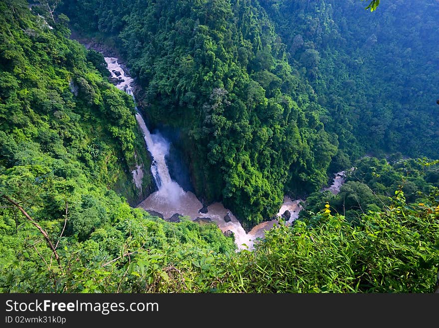 Waterfall in Thailand's forest is wet. Waterfall in Thailand's forest is wet.