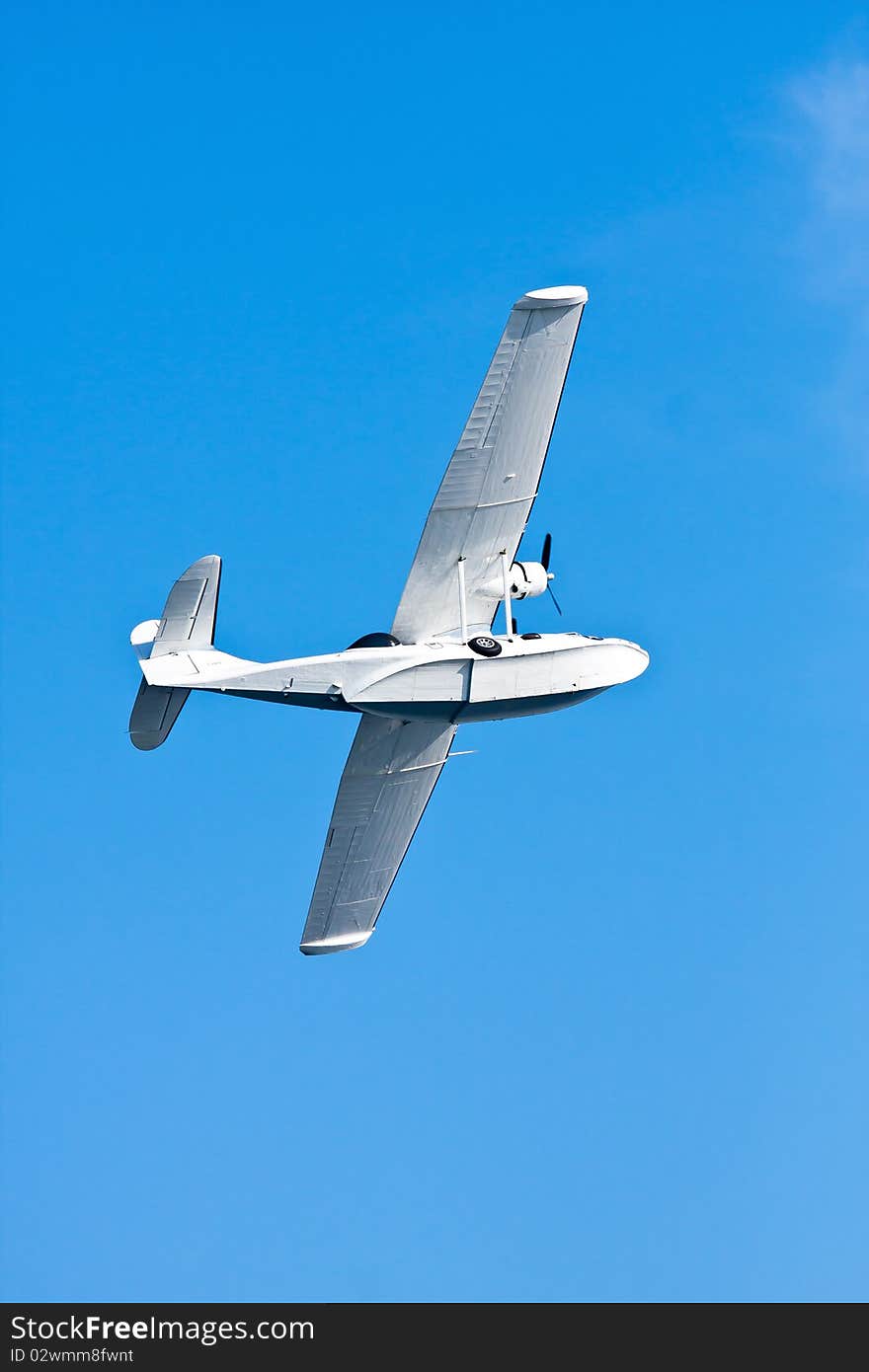 Nice seaplane airplane in the sky