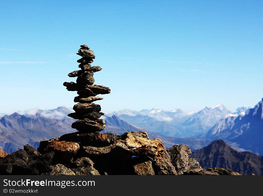 Stone's piramida on the mountains. Stone's piramida on the mountains