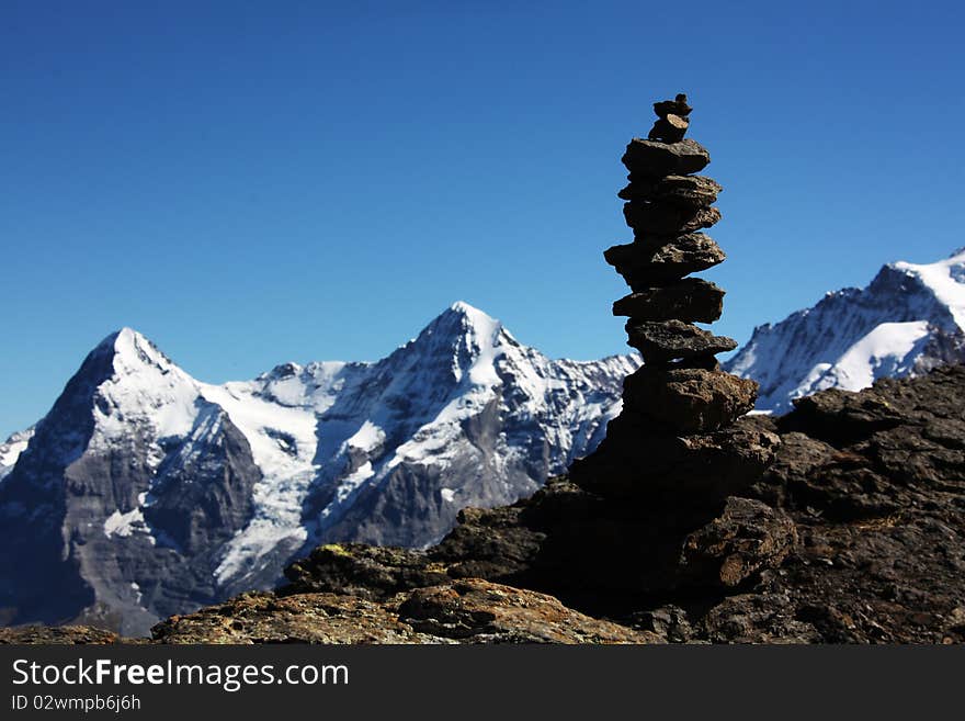 Stone's piramida on the mountains. Stone's piramida on the mountains