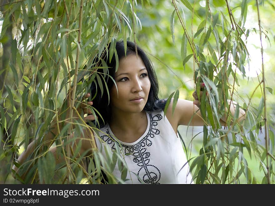 Girl in autumn park