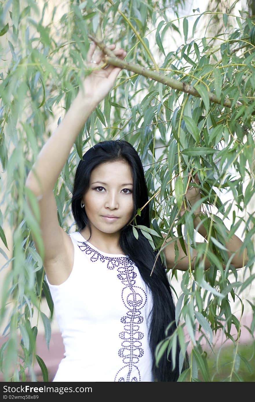 Girl in autumn park