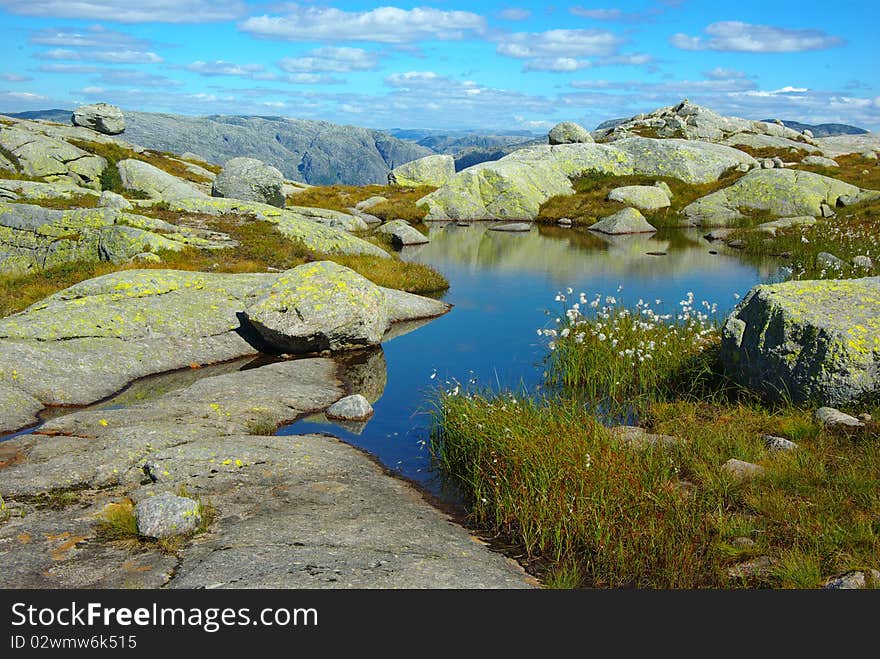 On the photo:Picturesque Norway landscape