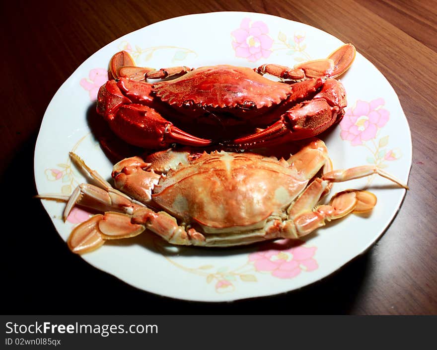 Cooked crab, very delicious dishes.