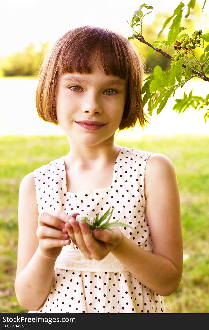 Portrait of smiling little girl outdoor